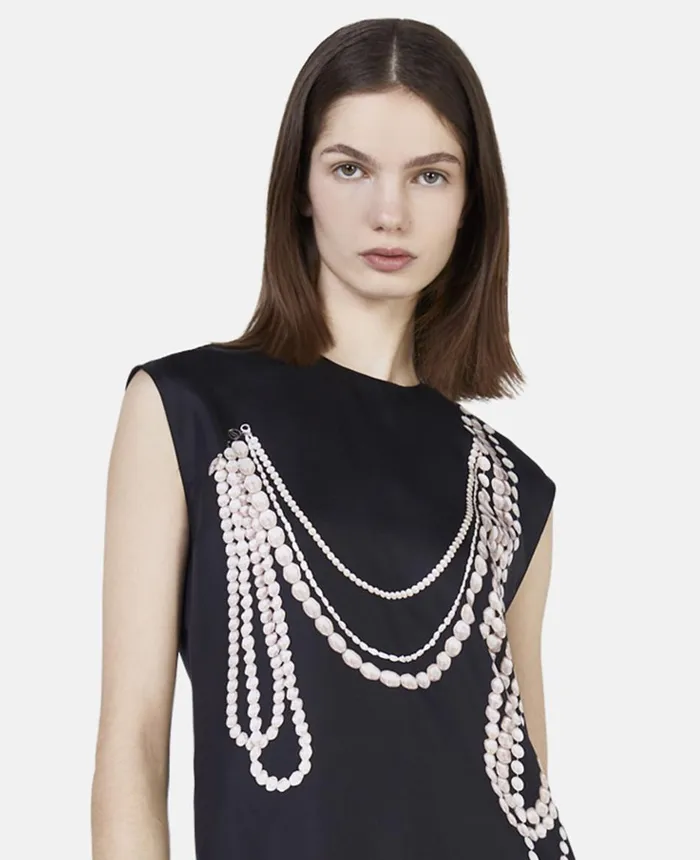 Stella McCartney Pearl Trompe Loeil Print Silk Sleeveless Top Black Multicolour Women Sweatshirts And TShirts Stella McCartney Pearl Trompe Loeil Print Silk Sleeveless Top Black Multicolour Women Sweatshirts And TShirts