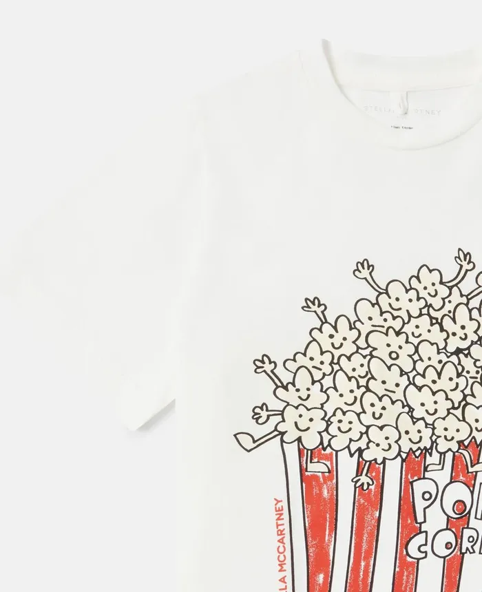 Stella McCartney Popcorn Print TShirt White Kids TShirts And Sweatshirt