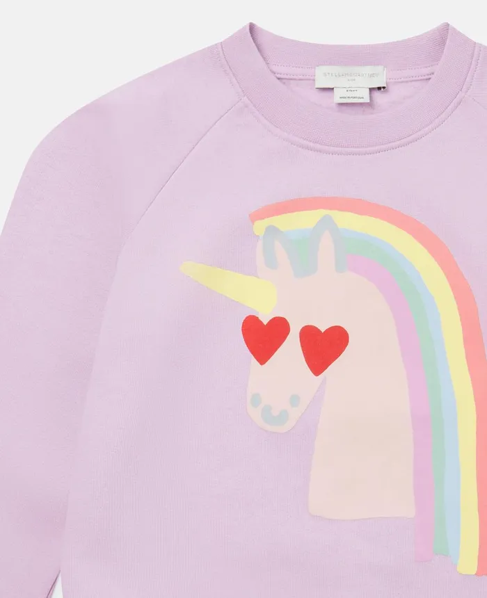 Stella McCartney Rainbow Unicorn Motif Sweatshirt Pink Kids Sweaters and Cardigans Stella McCartney Rainbow Unicorn Motif Sweatshirt Pink Kids Sweaters and Cardigans
