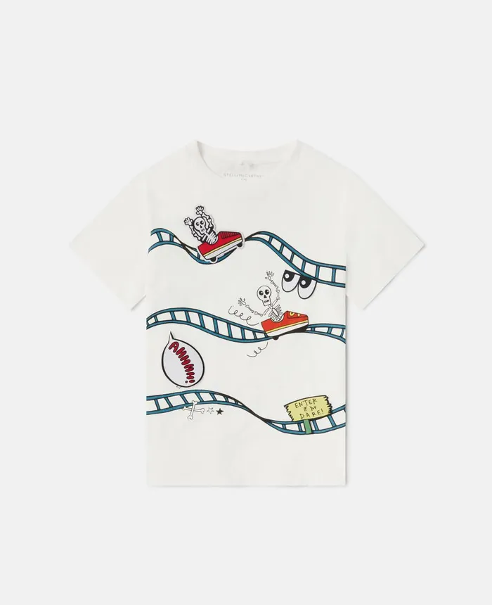 Stella McCartney Rollercoaster Print TShirt White Kids TShirts And Sweatshirt