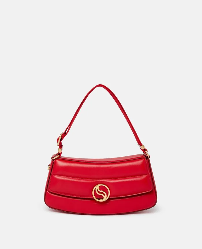 Stella McCartney SWave Padded Shoulder Bag Bright Red Women Mini Bags And Clutches Stella McCartney SWave Padded Shoulder Bag Bright Red Women Mini Bags And Clutches