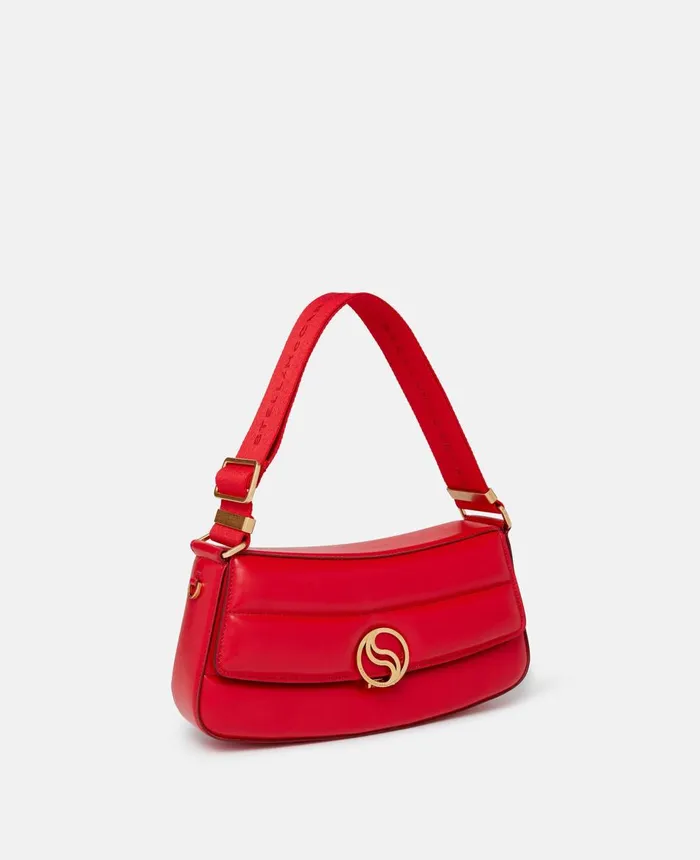 Stella McCartney SWave Padded Shoulder Bag Bright Red Women Mini Bags And Clutches Stella McCartney SWave Padded Shoulder Bag Bright Red Women Mini Bags And Clutches
