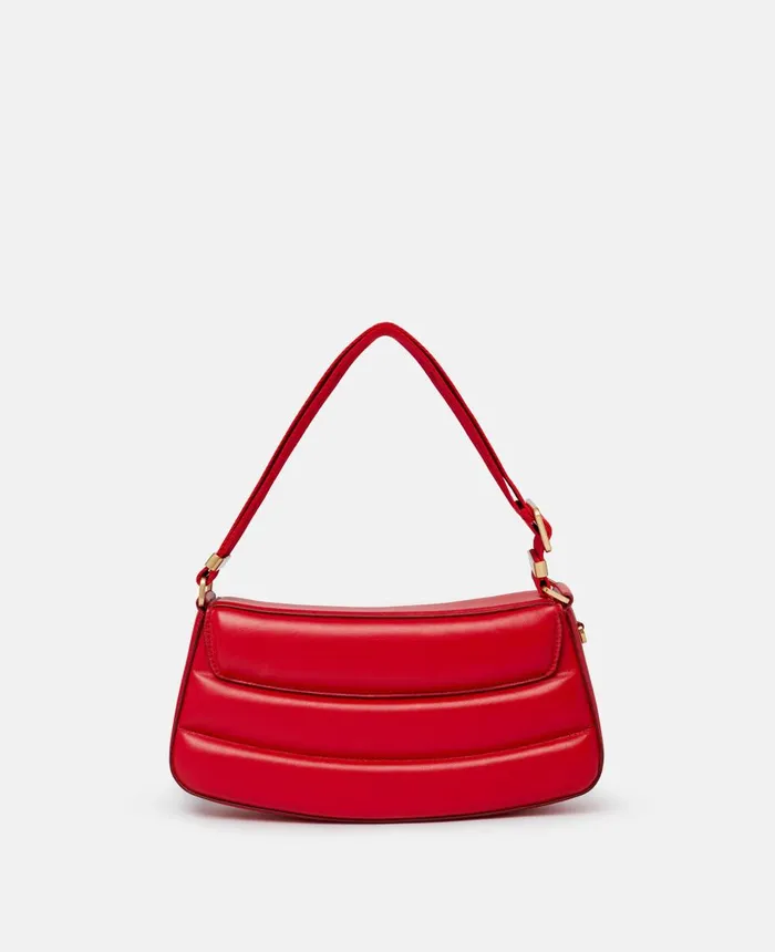 Stella McCartney SWave Padded Shoulder Bag Bright Red Women Mini Bags And Clutches Stella McCartney SWave Padded Shoulder Bag Bright Red Women Mini Bags And Clutches