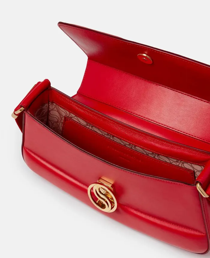 Stella McCartney SWave Padded Shoulder Bag Bright Red Women Mini Bags And Clutches Stella McCartney SWave Padded Shoulder Bag Bright Red Women Mini Bags And Clutches
