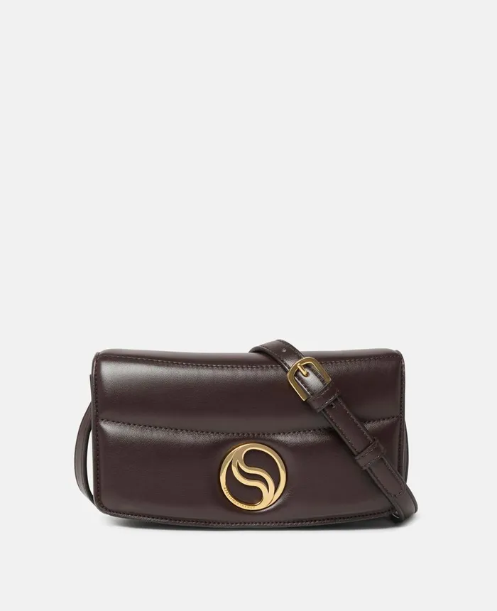 Stella McCartney SWave Padded Wallet On Strap Chocolate Brown Women Mini Bags And Clutches Stella McCartney SWave Padded Wallet On Strap Chocolate Brown Women Mini Bags And Clutches