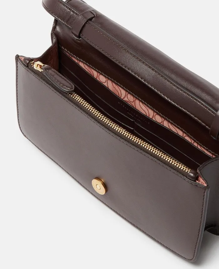 Stella McCartney SWave Padded Wallet On Strap Chocolate Brown Women Mini Bags And Clutches Stella McCartney SWave Padded Wallet On Strap Chocolate Brown Women Mini Bags And Clutches