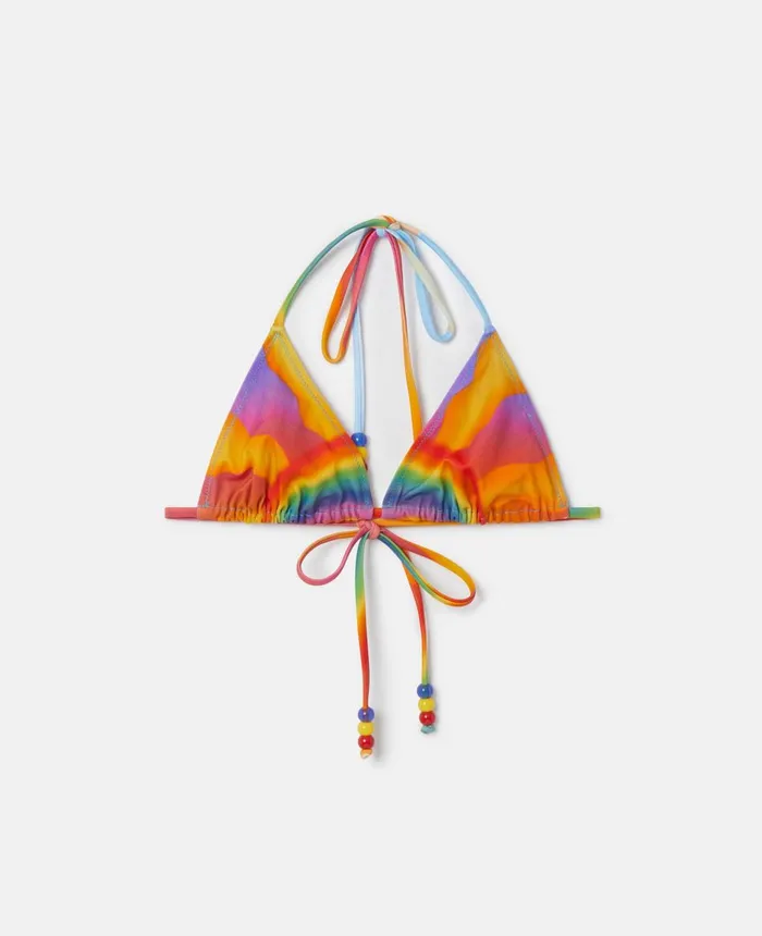 Stella McCartney Smile Print Triangle Bikini Top Multicolour Women Swimwear