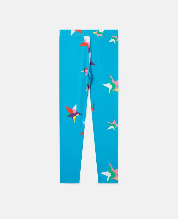Stella McCartney Star Print Leggings Blue Kids Pants and Shorts