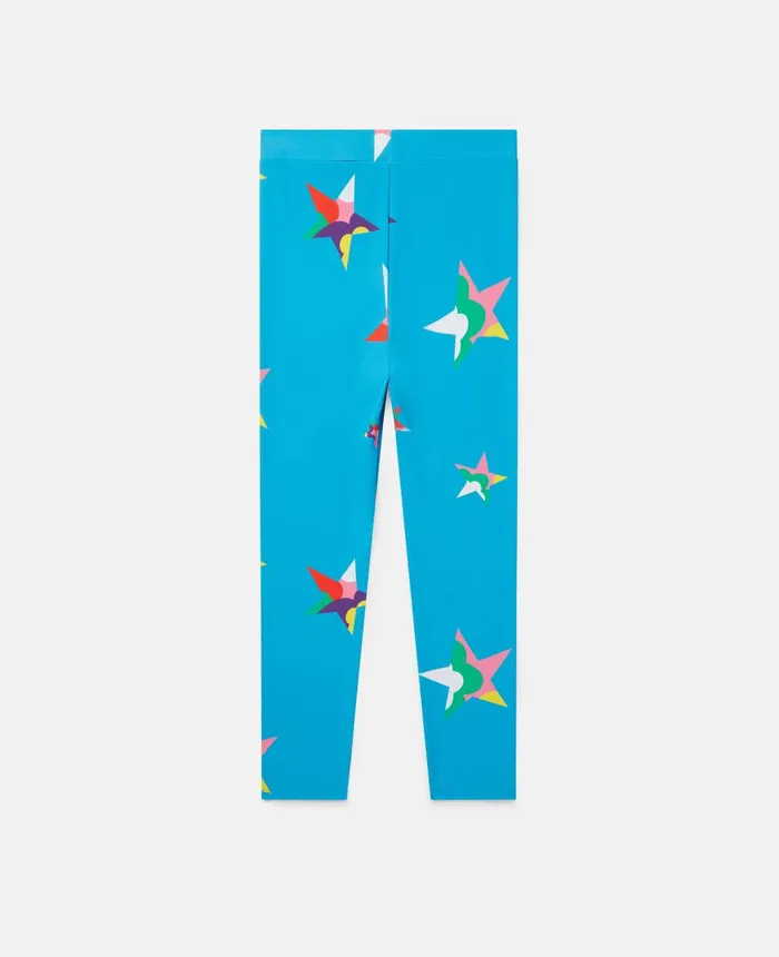 Stella McCartney Star Print Leggings Blue Kids Pants and Shorts