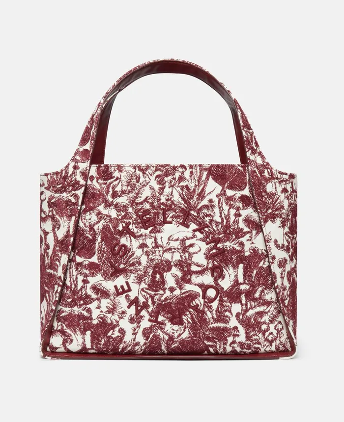 Stella McCartney Stella Logo Fungi Forest Toile De Jouy Tote Bag Burgundy Women Tote Bags Stella McCartney Stella Logo Fungi Forest Toile De Jouy Tote Bag Burgundy Women Tote Bags