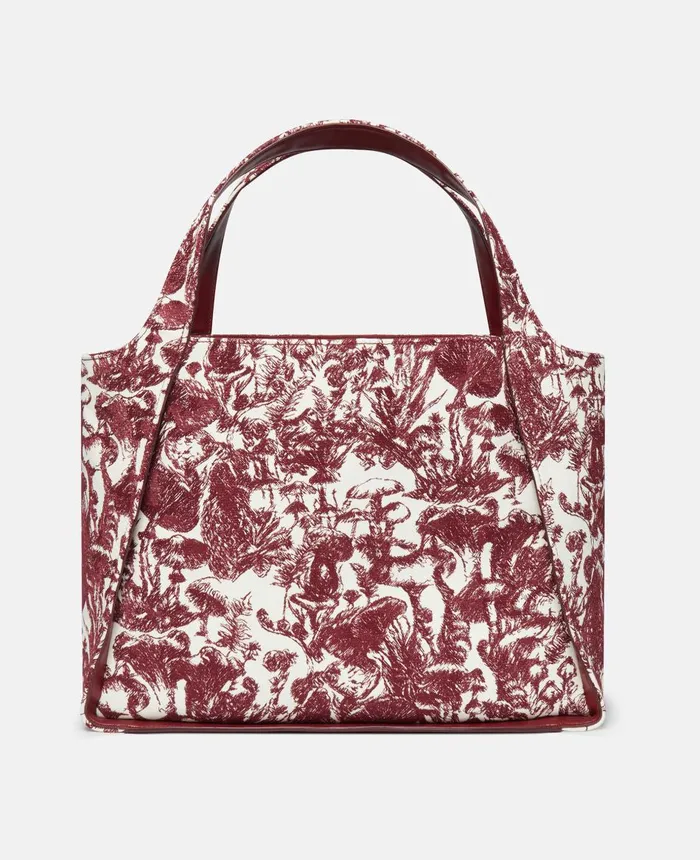Stella McCartney Stella Logo Fungi Forest Toile De Jouy Tote Bag Burgundy Women Tote Bags Stella McCartney Stella Logo Fungi Forest Toile De Jouy Tote Bag Burgundy Women Tote Bags
