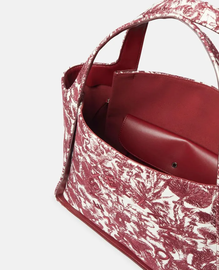 Stella McCartney Stella Logo Fungi Forest Toile De Jouy Tote Bag Burgundy Women Tote Bags Stella McCartney Stella Logo Fungi Forest Toile De Jouy Tote Bag Burgundy Women Tote Bags