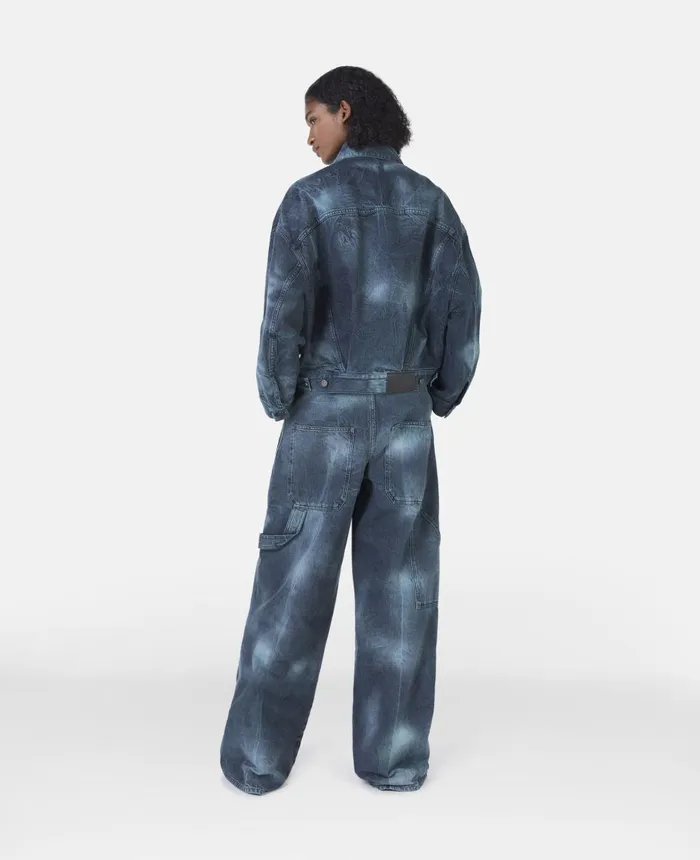 Stella McCartney TieDye Oversized Denim Jacket Aquamarine Women Coats And Jackets Stella McCartney TieDye Oversized Denim Jacket Aquamarine Women Coats And Jackets