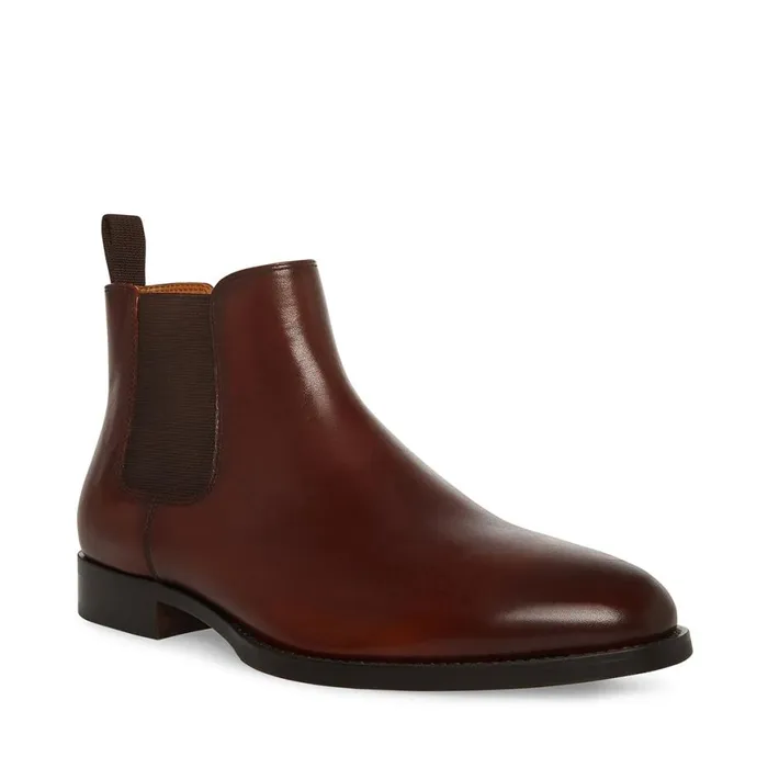 Steve Madden Agate Brown Leather Mens Boots