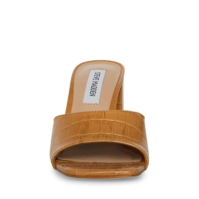 Steve Madden Alaya Tan Crocodile Womens Heels