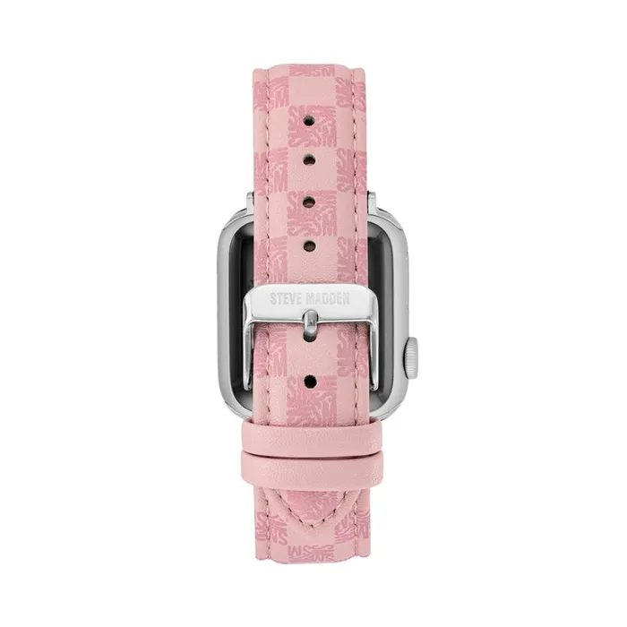 Steve Madden Apple Watch Block Logo Watch Band Pink 3840mm Womens Watches