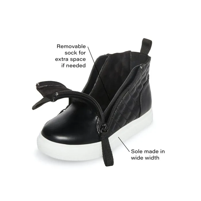 Steve Madden Areggie Black Kids Adaptive