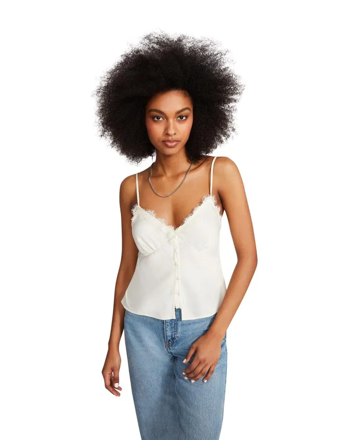 Steve Madden Asher Top Cream Womens Tops and Shirts