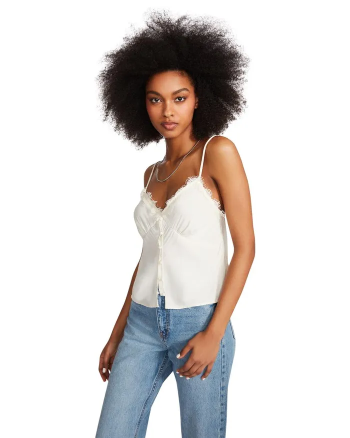 Steve Madden Asher Top Cream Womens Tops and Shirts