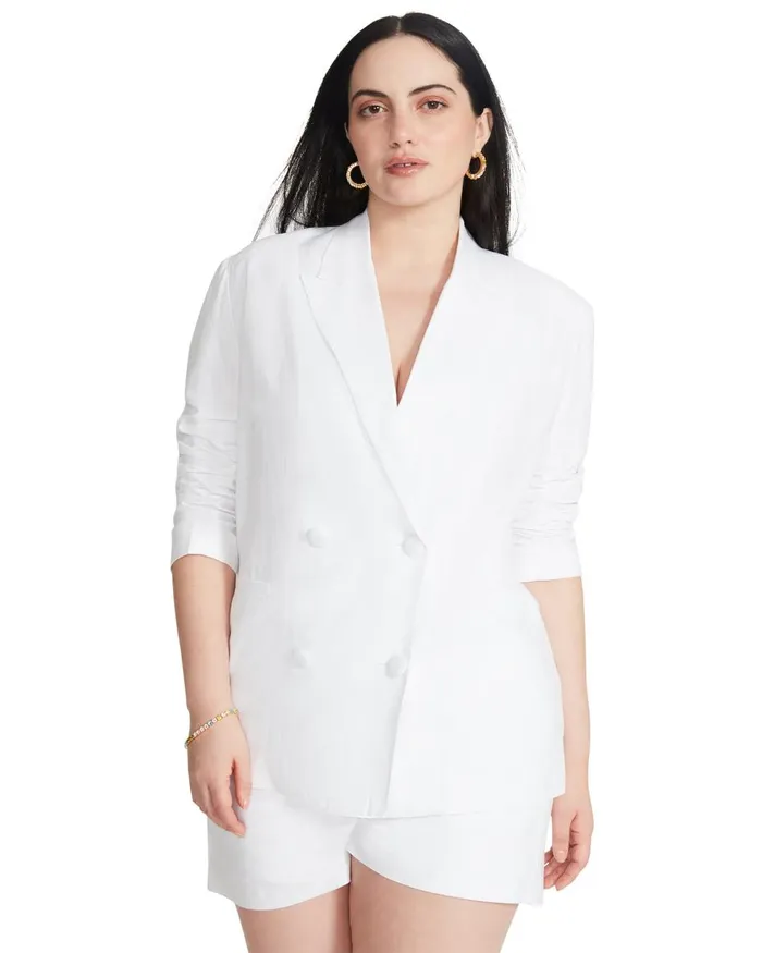Steve Madden Baldwin Blazer White Womens Jackets and Coats