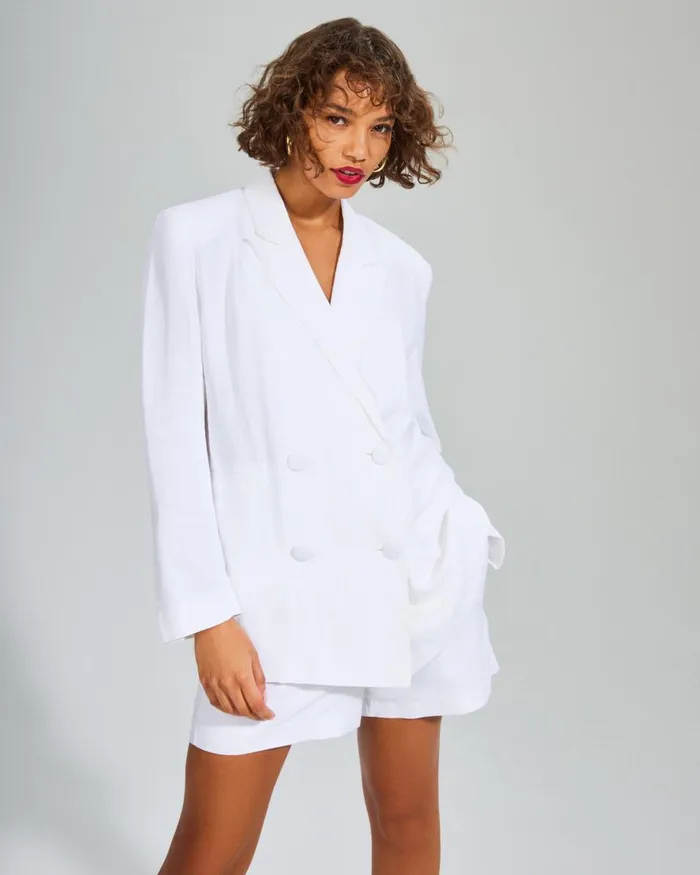 Steve Madden Baldwin Blazer White Womens Jackets and Coats