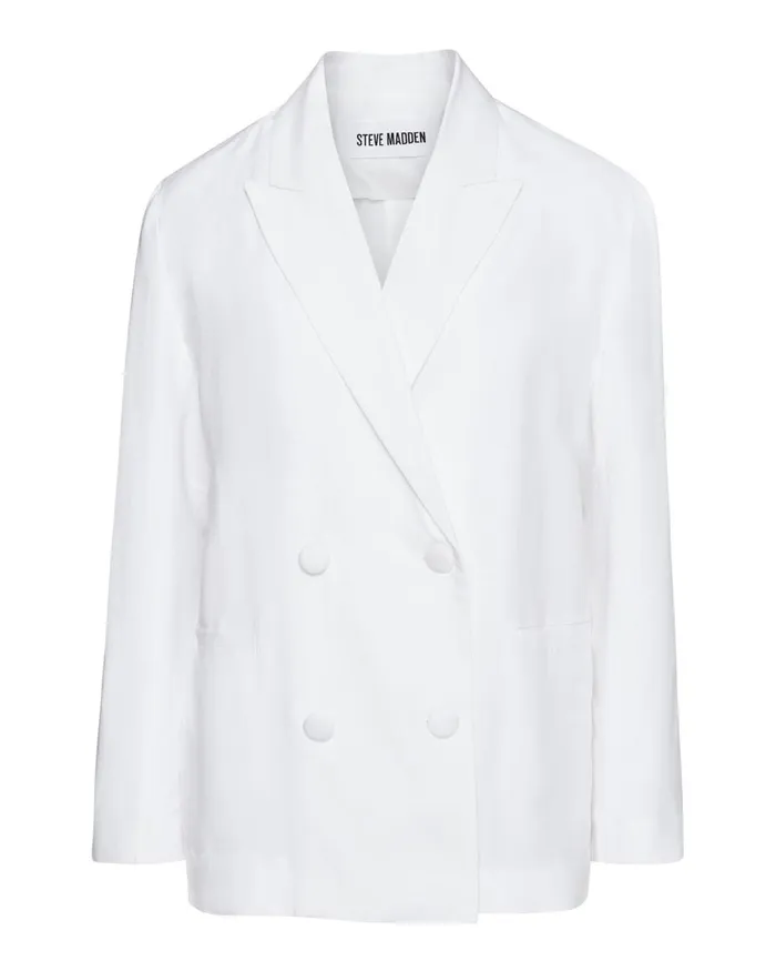 Steve Madden Baldwin Blazer White Womens Jackets and Coats