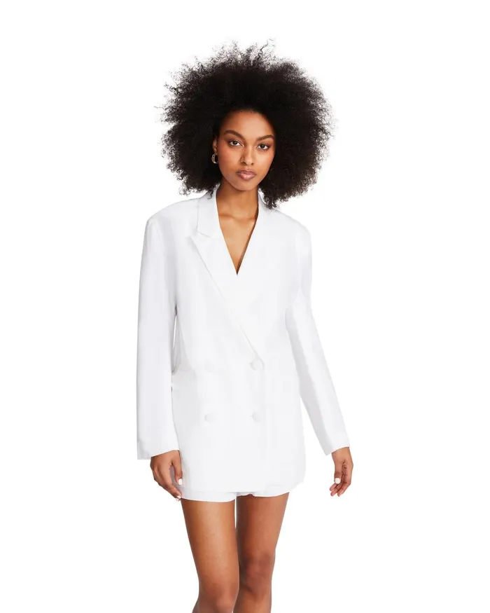 Steve Madden Baldwin Blazer White Womens Jackets and Coats