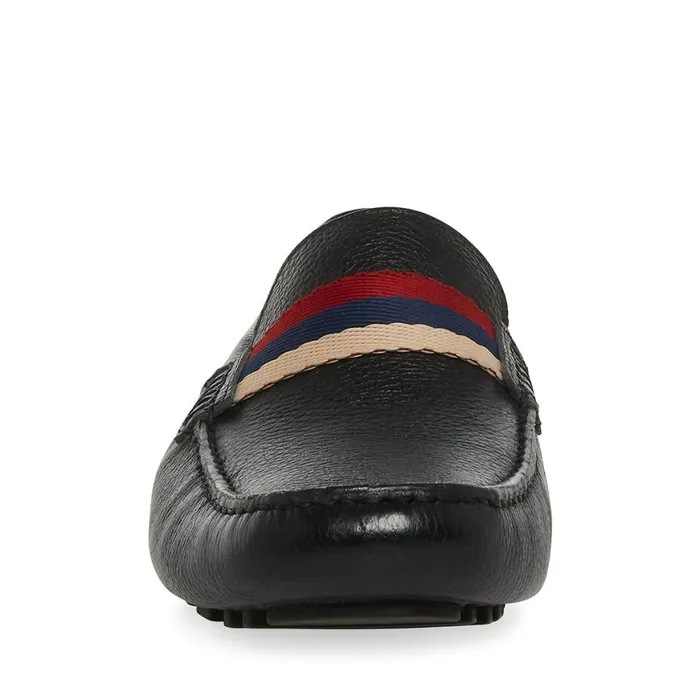 Steve Madden Baz Black Leather Mens Loafers
