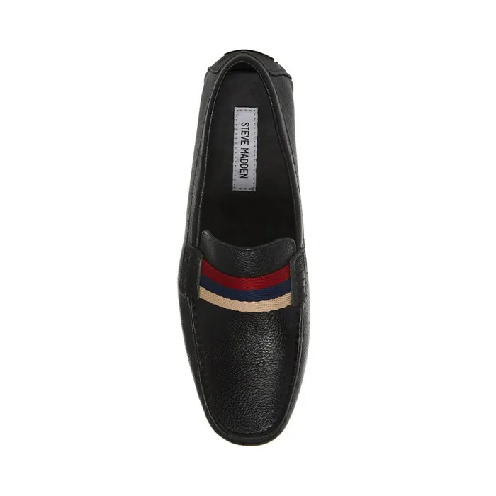 Steve Madden Baz Black Leather Mens Loafers