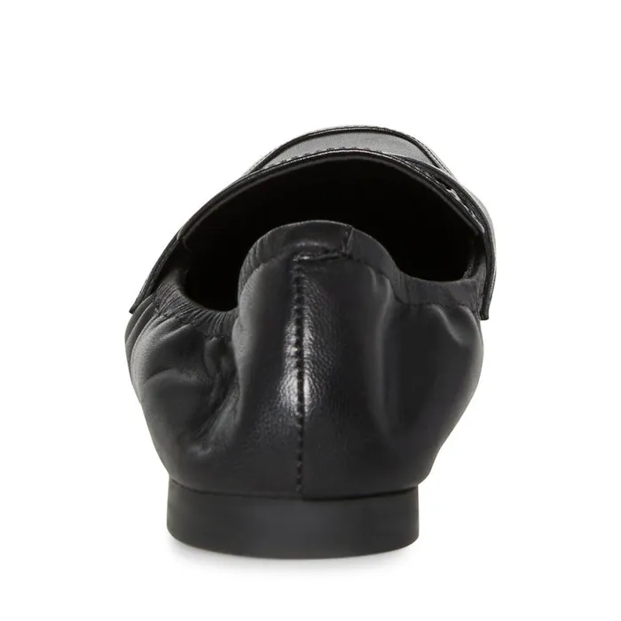 Steve Madden Calver Black Leather Womens Loafers and Flats