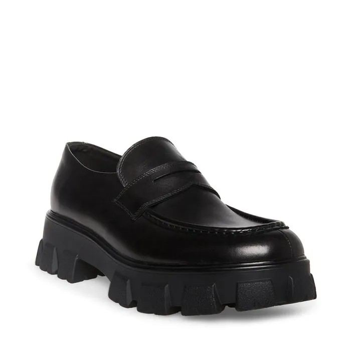 Steve Madden Centro Black Leather Mens Loafers Steve Madden Centro Black Leather Mens Loafers