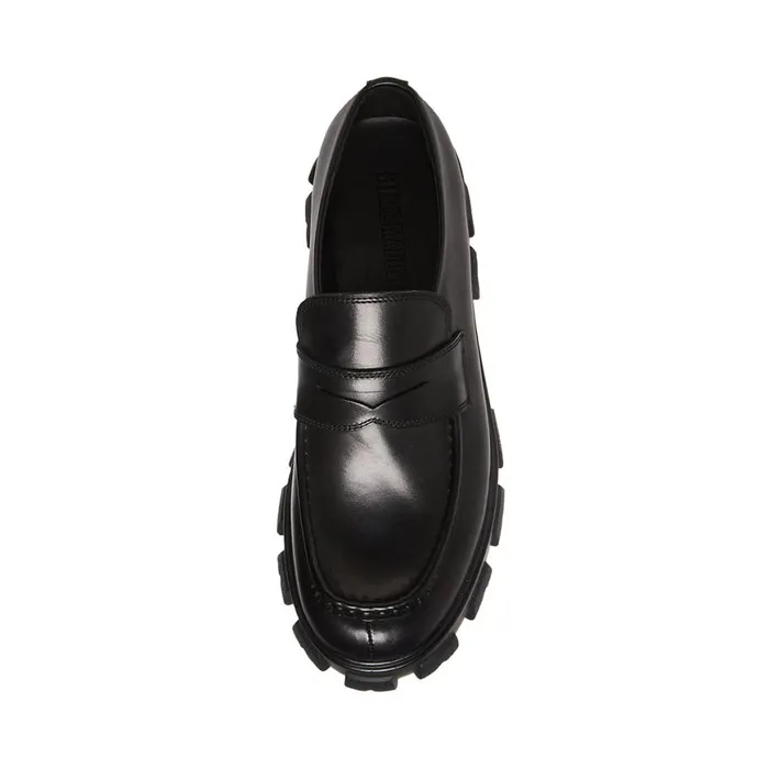 Steve Madden Centro Black Leather Mens Loafers Steve Madden Centro Black Leather Mens Loafers