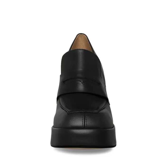 Steve Madden Etta Black Leather Womens Heels