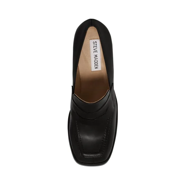 Steve Madden Etta Black Leather Womens Heels