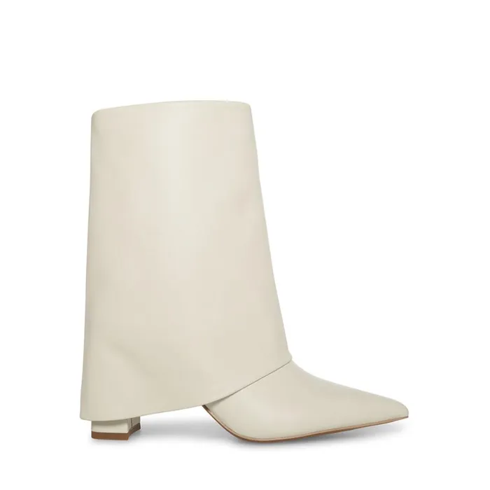 Steve Madden Fallon Bone Leather Womens Boots and Booties