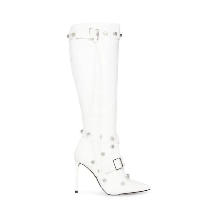 Steve Madden Fink White Womens Boots and Booties