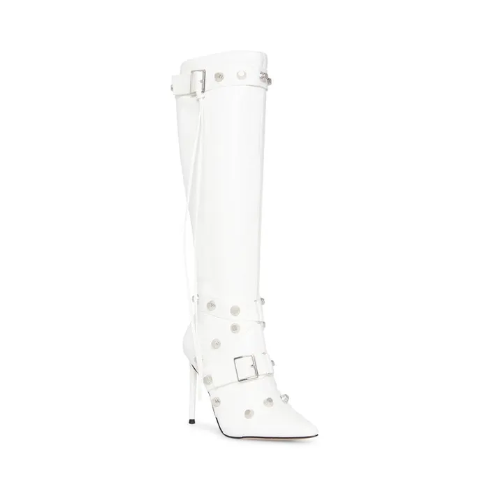 Steve Madden Fink White Womens Boots and Booties