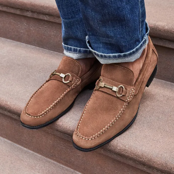 Steve Madden Gaddis Tobacco Suede Mens Loafers