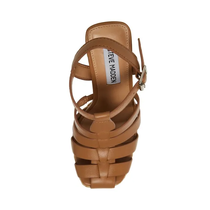 Steve Madden Gallery Tan Leather Womens Heels