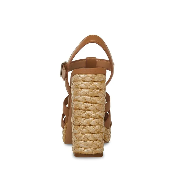 Steve Madden Gallery Tan Leather Womens Heels
