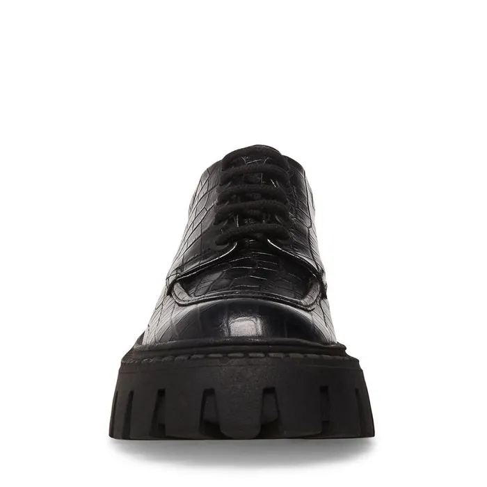 Steve Madden Hadley Black Crocodile Womens Loafers and Flats