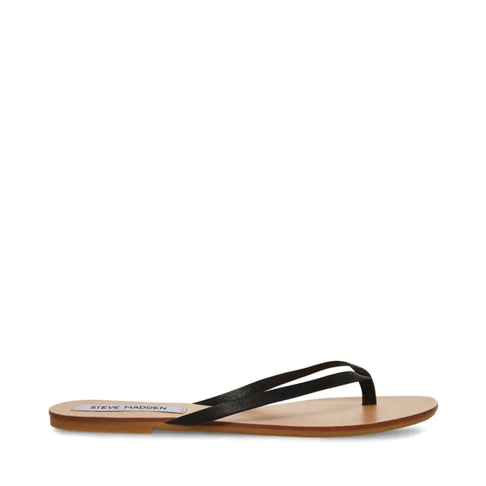 Steve Madden Image Black Leather Womens Sandals