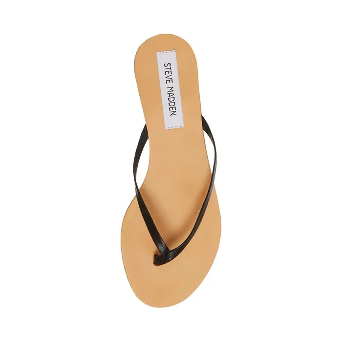 Steve Madden Image Black Leather Womens Sandals