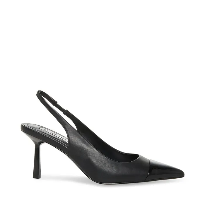 Steve Madden Kling Black Leather Womens Heels
