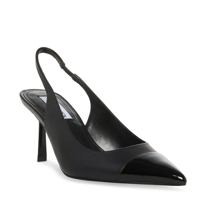 Steve Madden Kling Black Leather Womens Heels