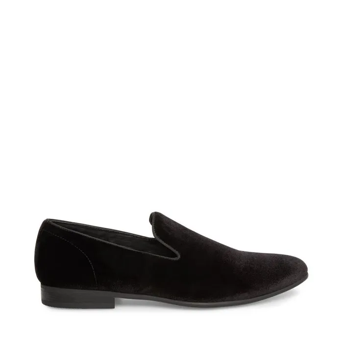 Steve Madden Laight Black Velvet Mens Loafers