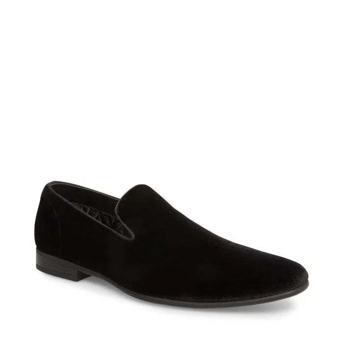 Steve Madden Laight Black Velvet Mens Loafers