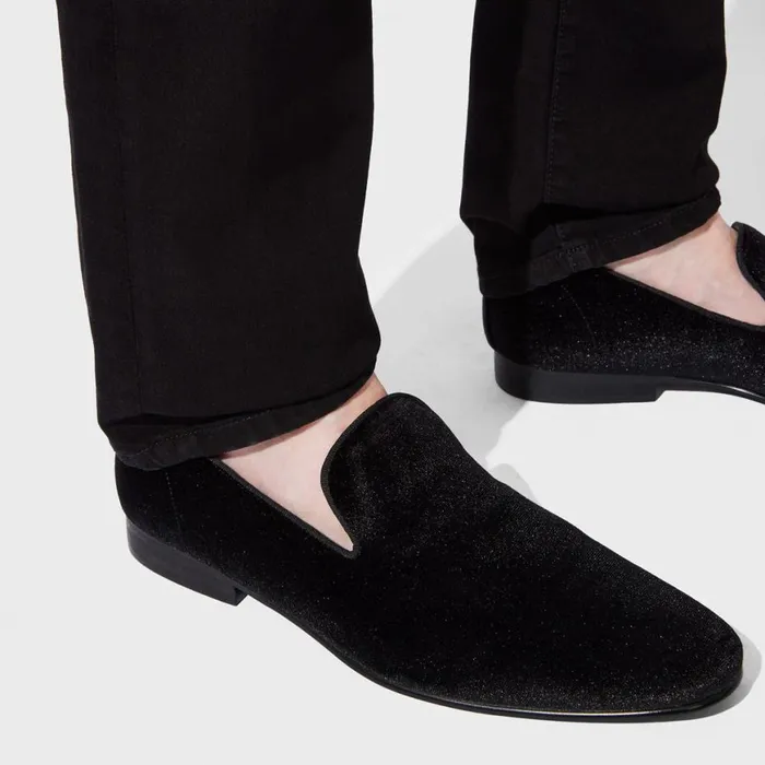 Steve Madden Laight Black Velvet Mens Loafers