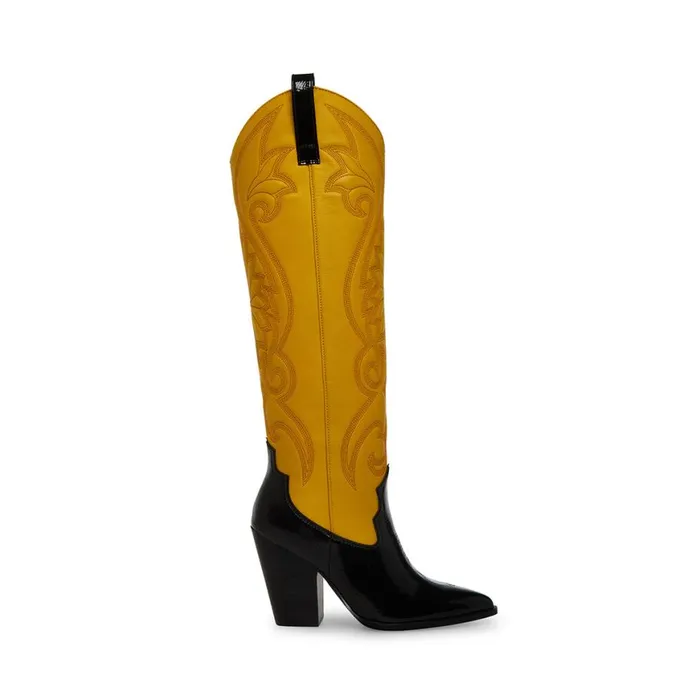Steve Madden Lasso BlackYellow Womens Boots and Booties