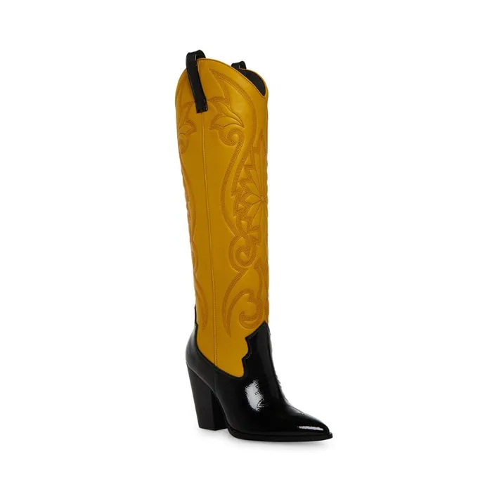 Steve Madden Lasso BlackYellow Womens Boots and Booties Steve Madden Lasso BlackYellow Womens Boots and Booties
